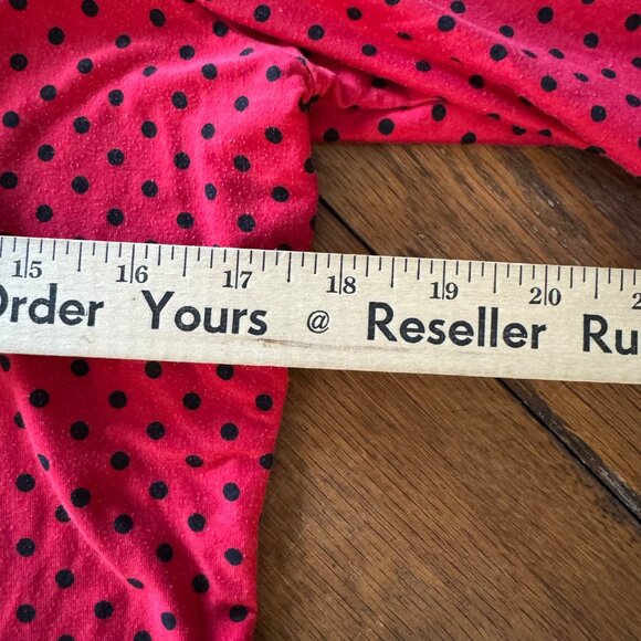 In Bloom Womens Pajama Set L Red & Black Polka Dot Lace Back Detail - Picture 7 of 16